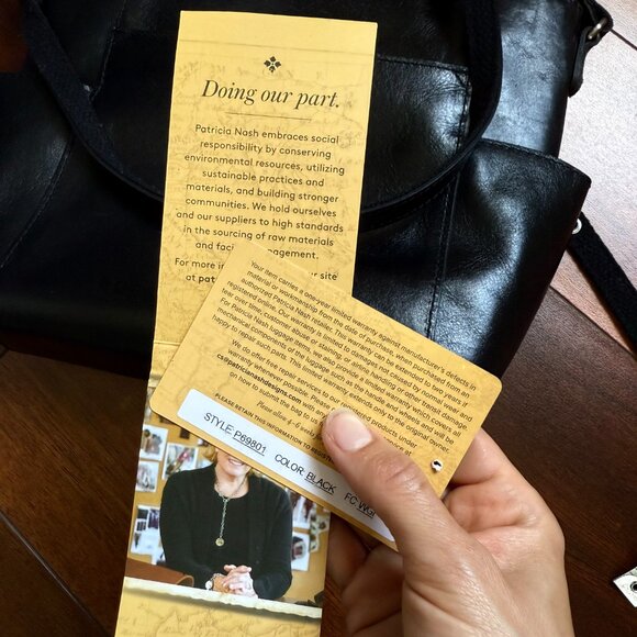 Patricia Nash Aveley Black Leather Crossbody Purse - Picture 12 of 14